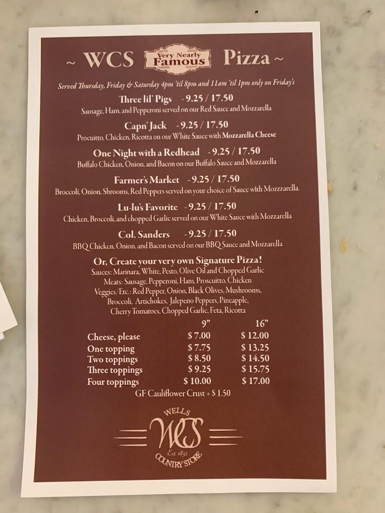 The Wells Country Store Menu image 3